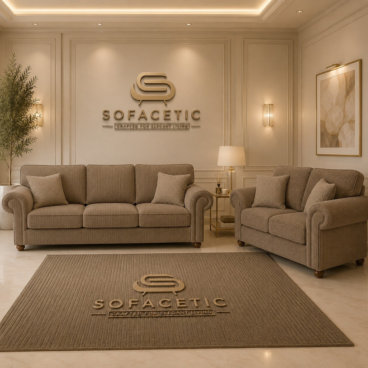 Tanzo Jumbo Cord Luxury Fabric Sofa