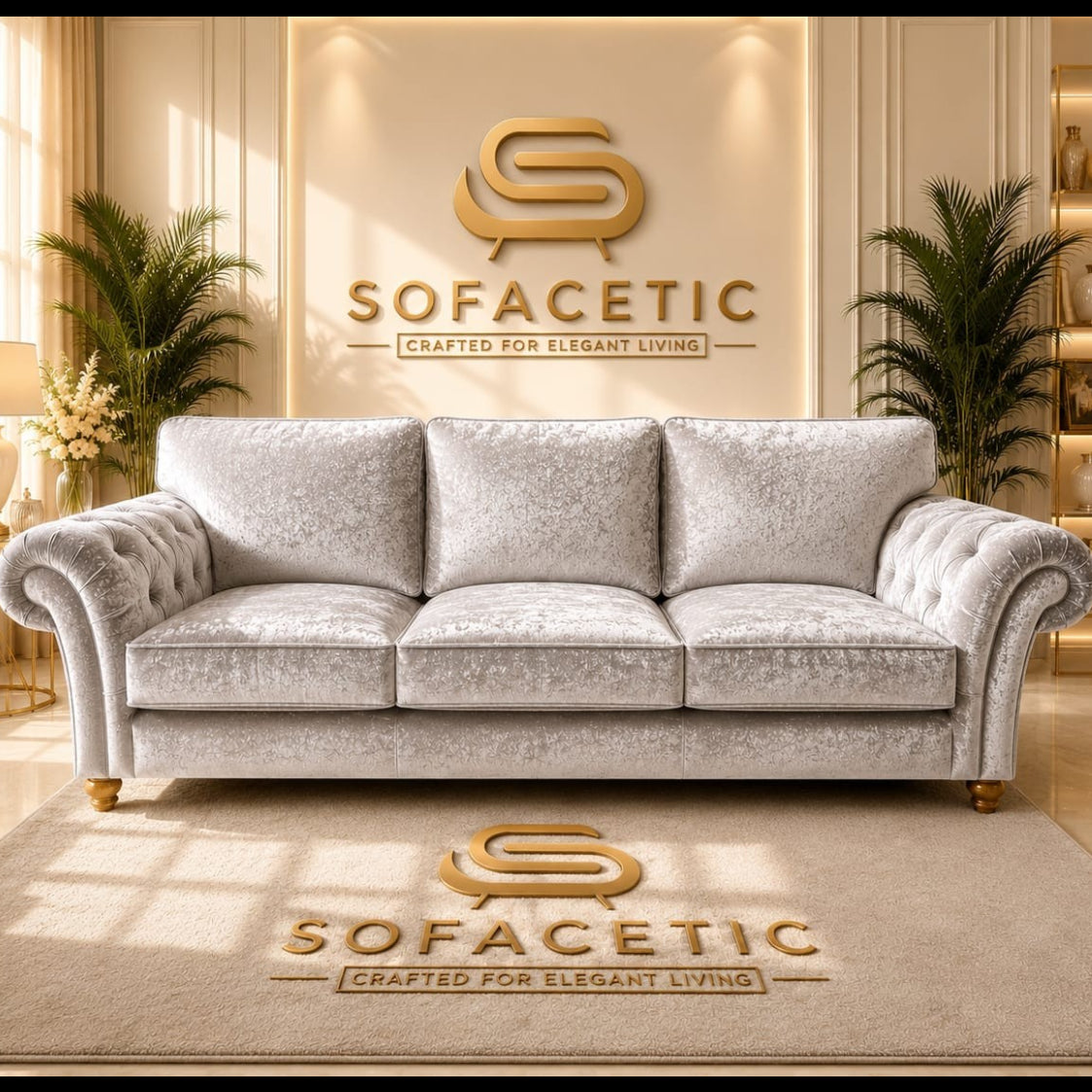 Nicole Crush velvet  Luxury Sofa Set