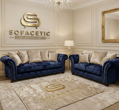 Juxen Crush Velvet Designer Sofa Set