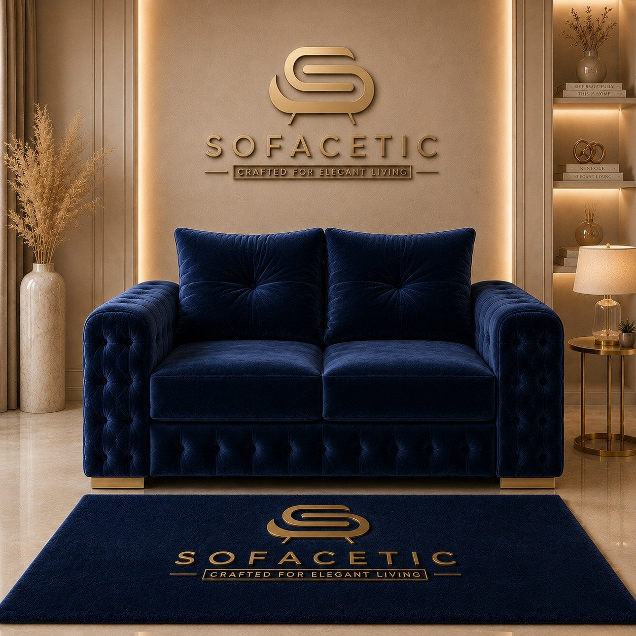 Urban Plush velvet Living Sofa Set