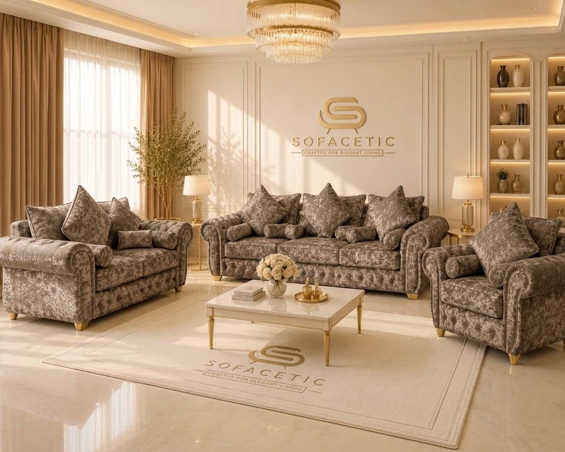 Malibu Crush Velvet Sofa Set