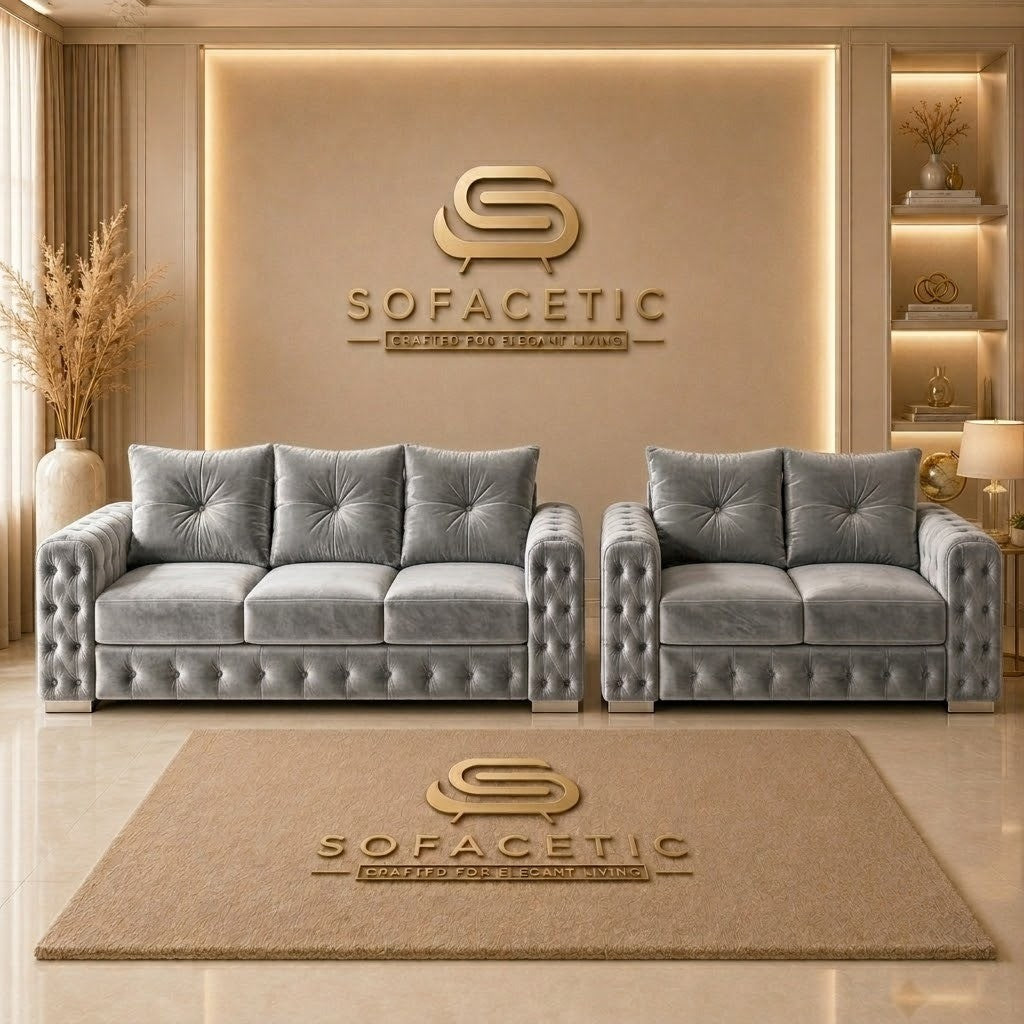 Urban Plush velvet Living Sofa Set