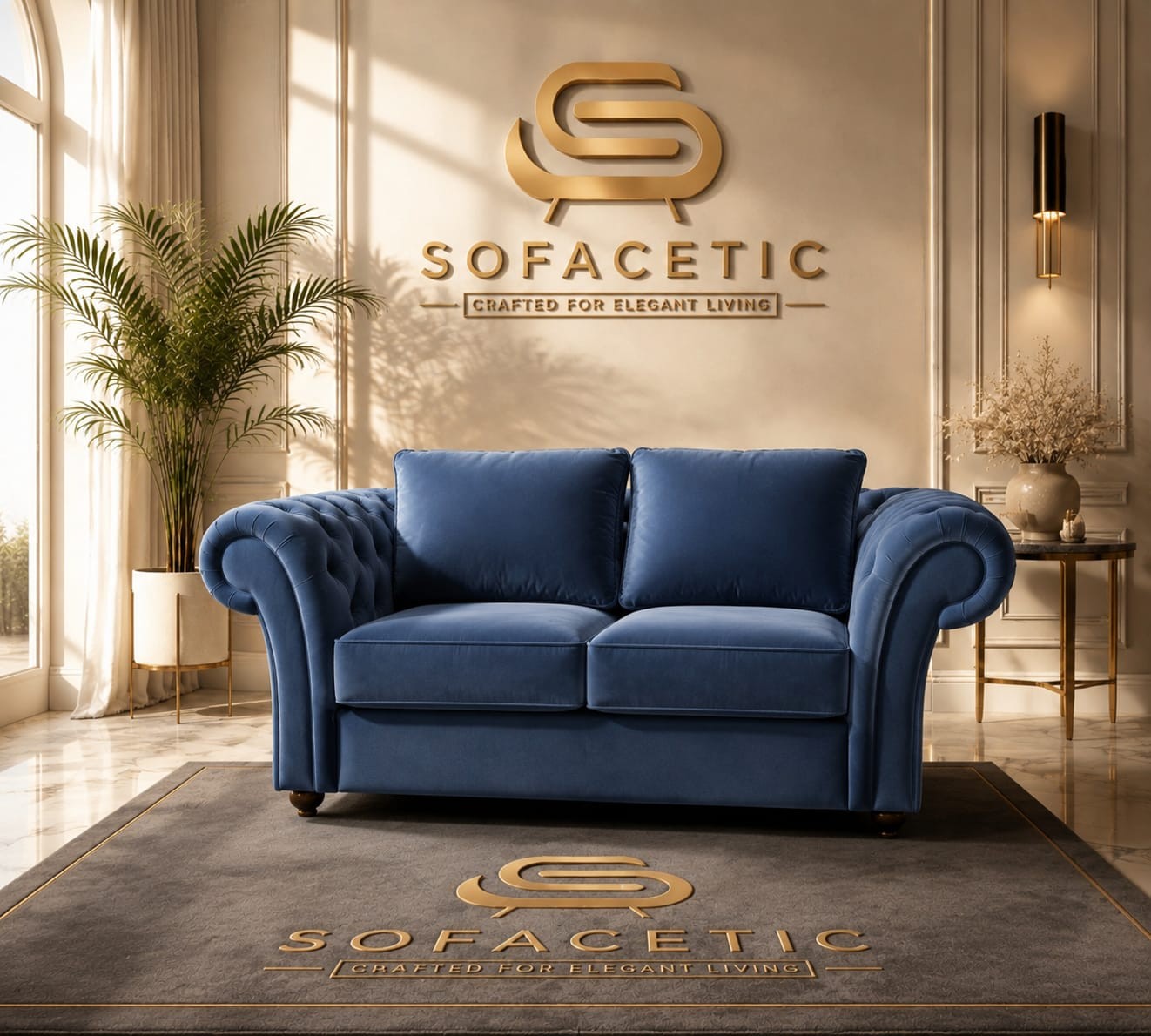 Nicole Plush velvet  Luxury Sofa Set