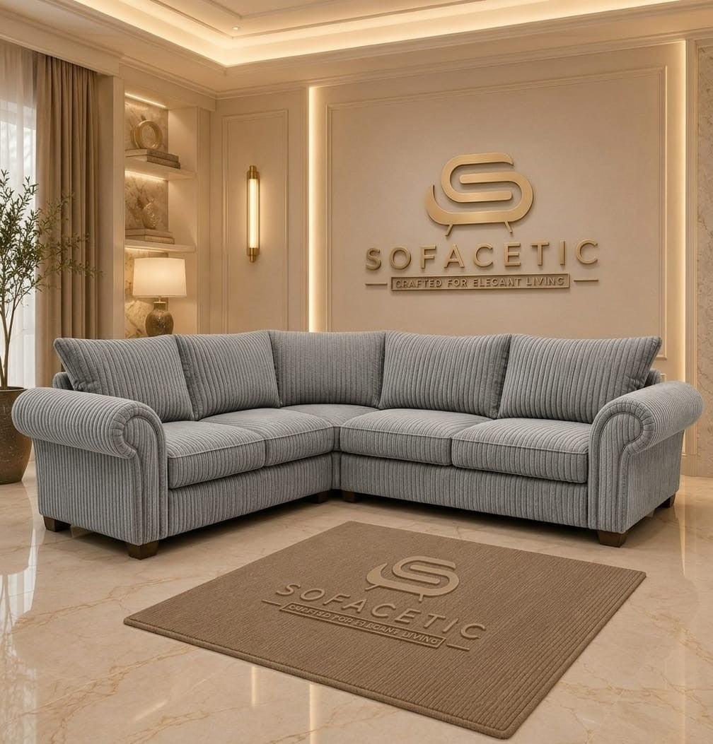 Monzi Jumbo Cord Contemporary Sofa Set