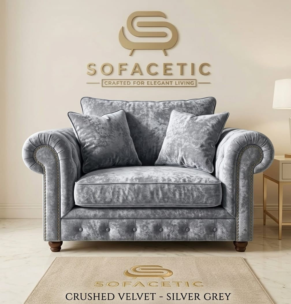 Monzi Crush velvet  Contemporary Sofa Set