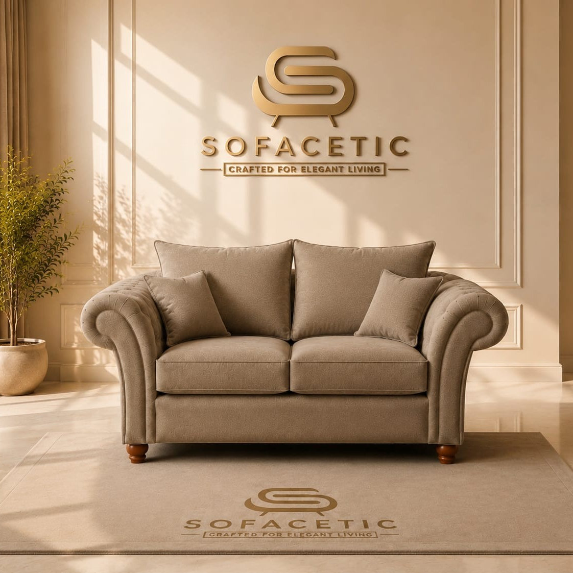 Nicole Naple Fabric Luxury Sofa Set