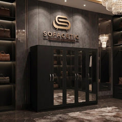5 Door Black color Wardrobe