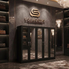 5 Door Black color Wardrobe