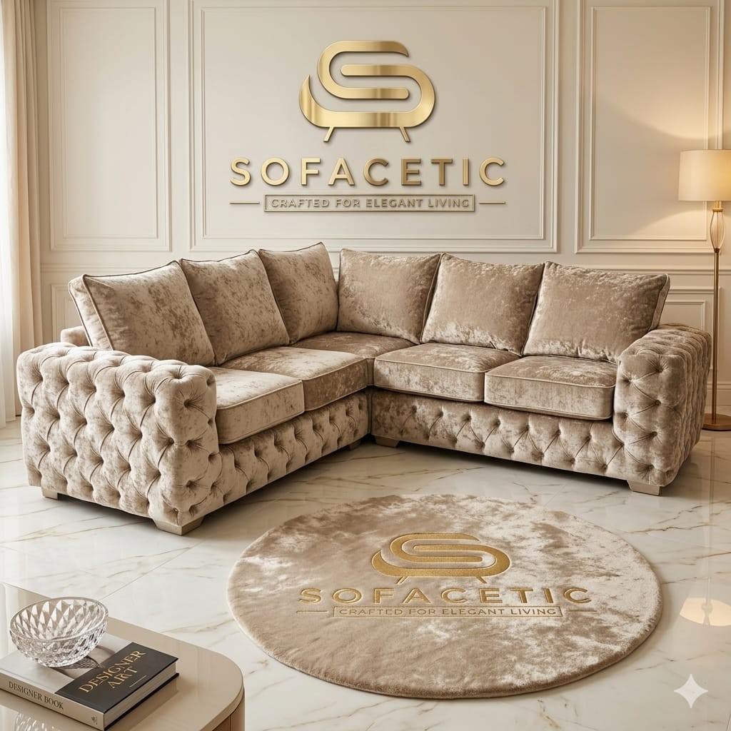 Urban Crush velvet Living Sofa Set