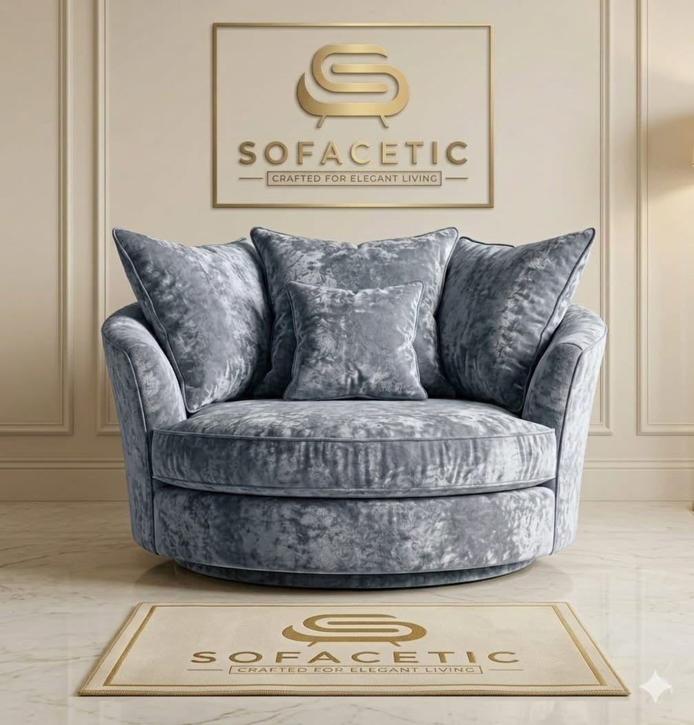 Juxen Crush Velvet Designer Sofa Set