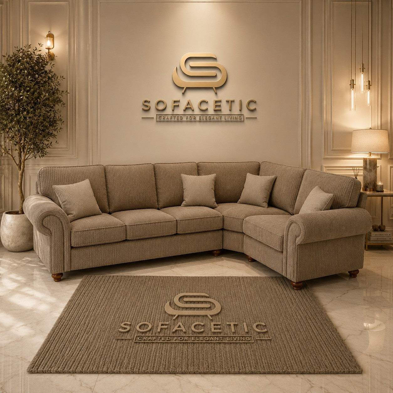 Tanzo Jumbo Cord Luxury Fabric Sofa
