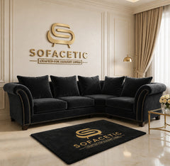 Juxen Plush Velvet Designer Sofa Set