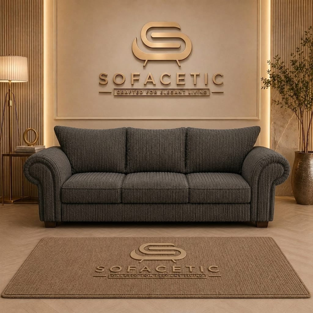 Monzi Jumbo Cord Contemporary Sofa Set