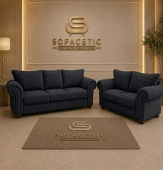 Monzi Jumbo Cord Contemporary Sofa Set