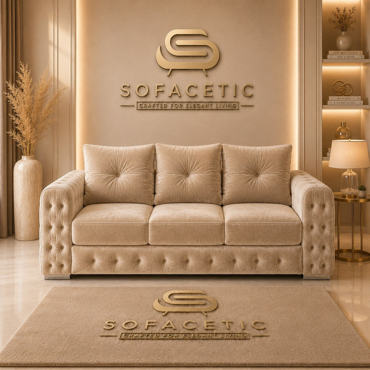 Urban Plush velvet Living Sofa Set