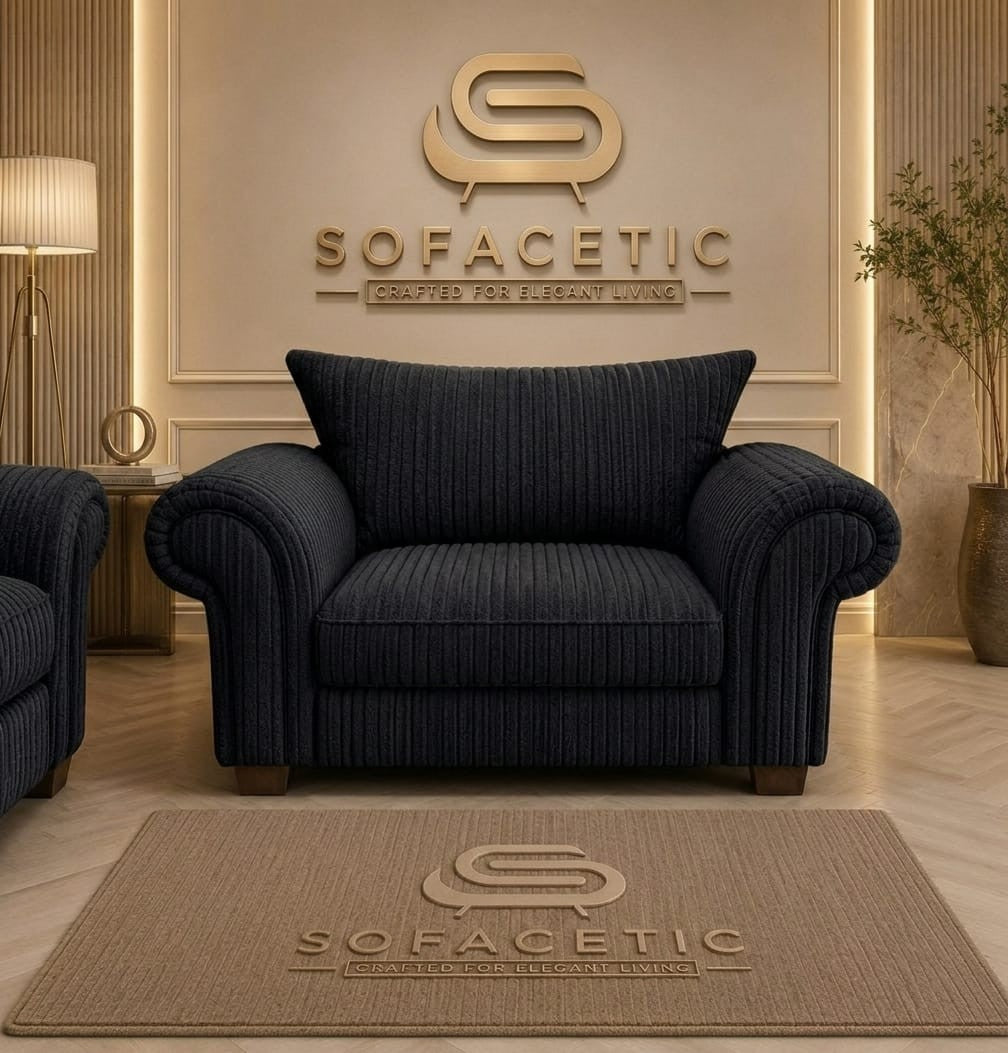 Monzi Jumbo Cord Contemporary Sofa Set