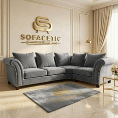 Juxen Plush Velvet Designer Sofa Set