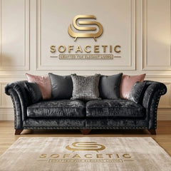 Juxen Crush Velvet Designer Sofa Set
