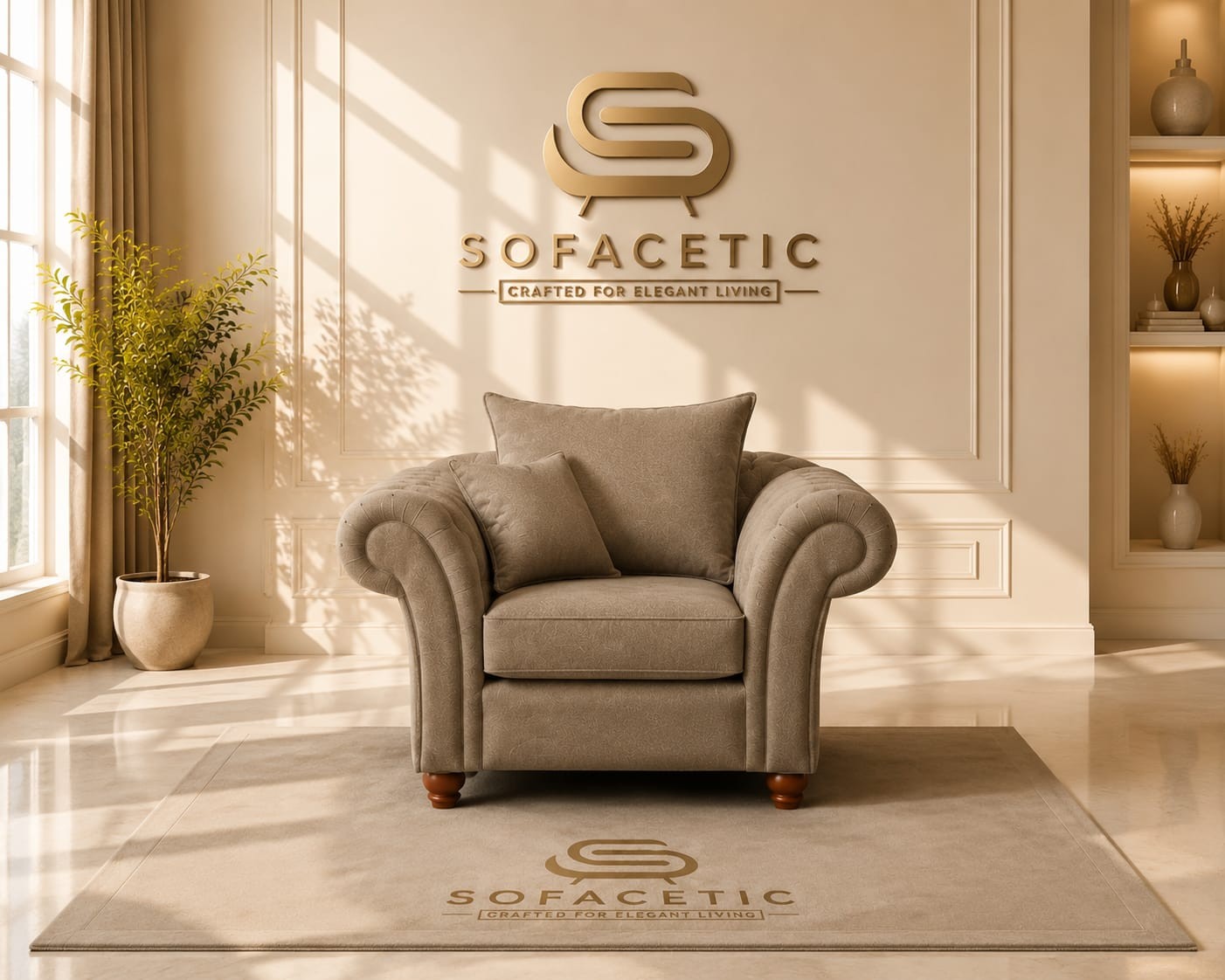 Nicole Naple Fabric Luxury Sofa Set