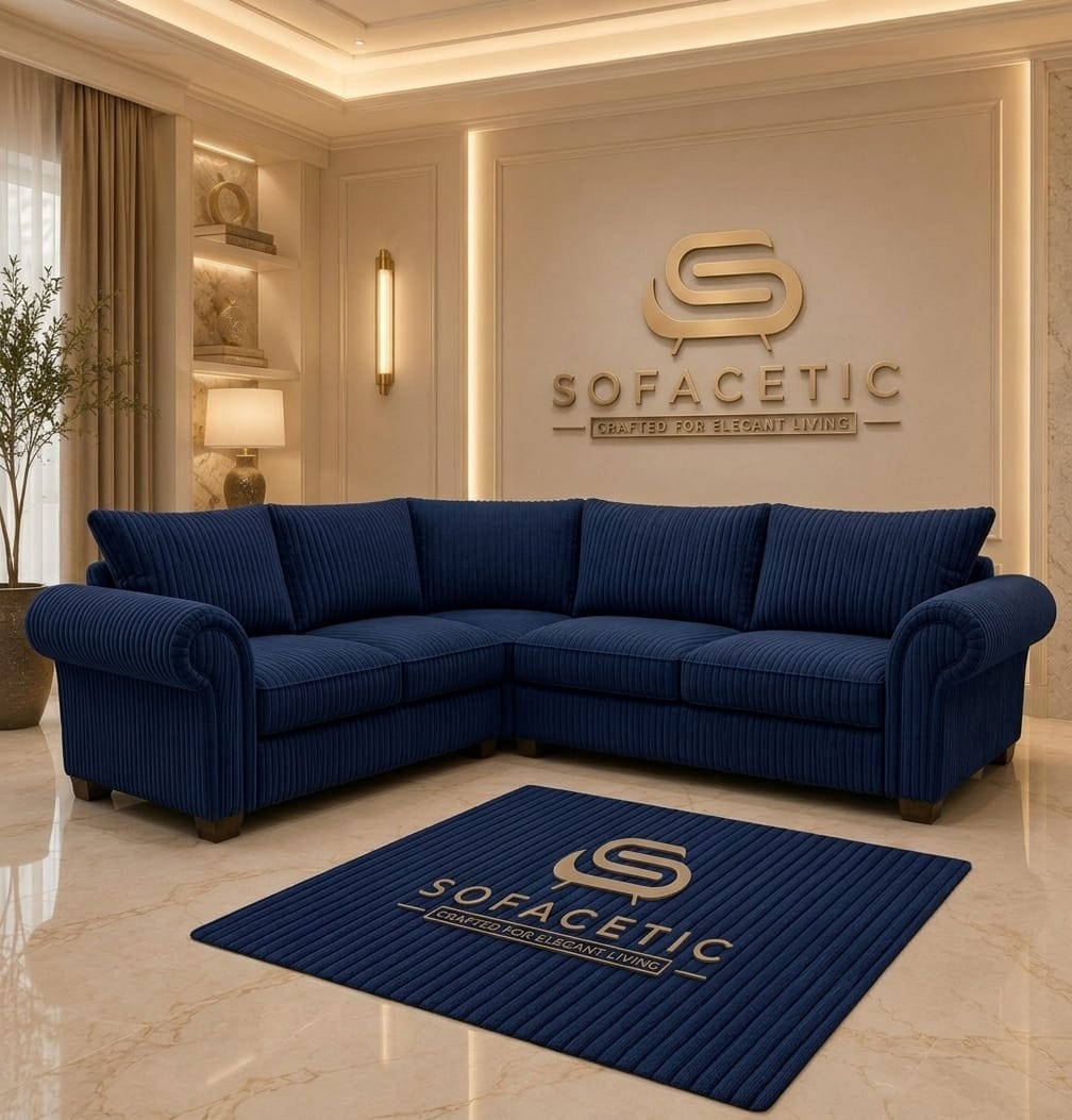 Monzi Jumbo Cord Contemporary Sofa Set