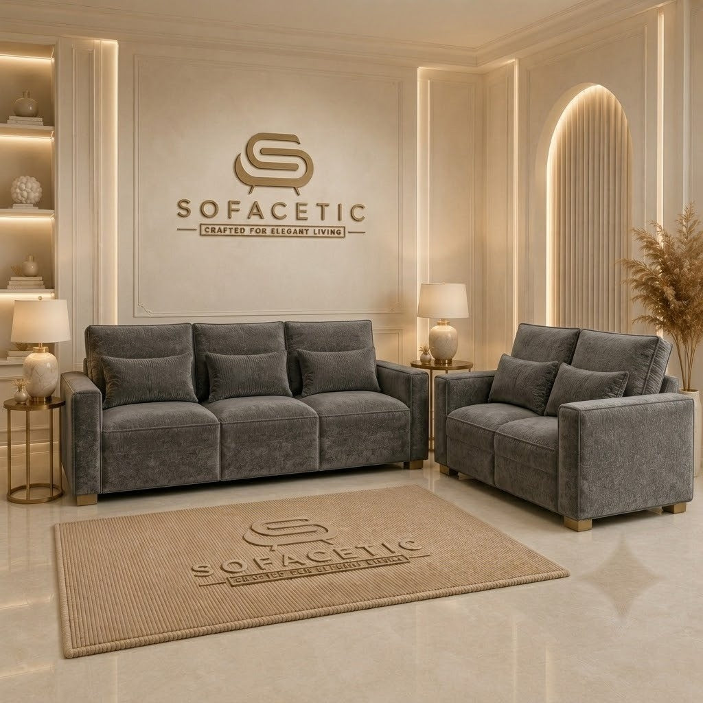 Sleefy Plush velvet Comfort Sofa Set