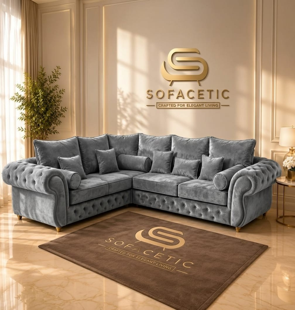 Malibu Plush Velvet Sofa Set