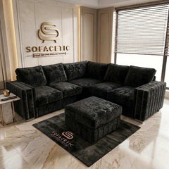 Lilly Crush Velvet Fabric Luxury Sofa Set