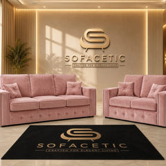 Ruby Alaska Plush velvet Sofa Set