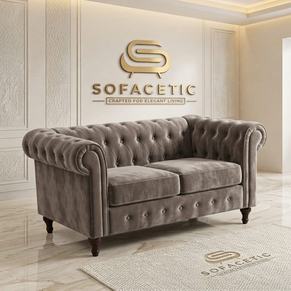 Olympia Chesterfield  Plush velvet Sofa Set