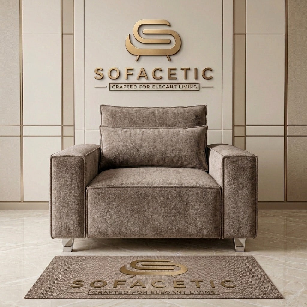 Salon Chenille Fabric  Sofa