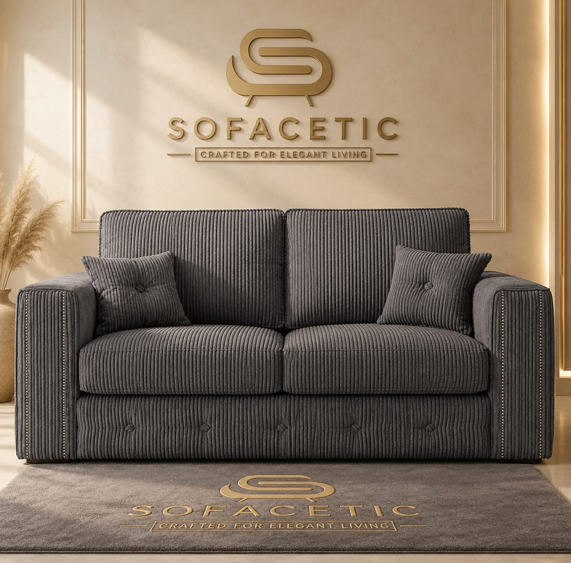 Ruby Alaska Jumbo cord Sofa Set