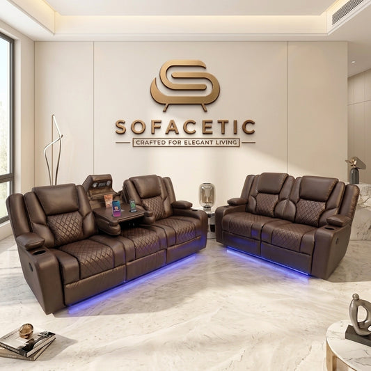 Orlando Recliner Sofa Brown Set