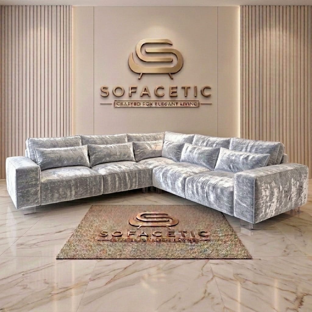 Salon Crush velvet Fabric Sofa