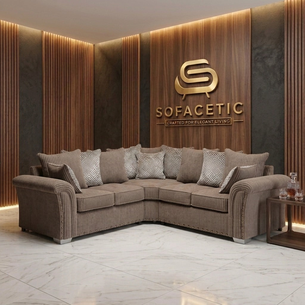 Juxen Jumbo Cord Designer Sofa Set