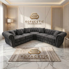 Olympia Chesterfield  Chenile  Sofa Set