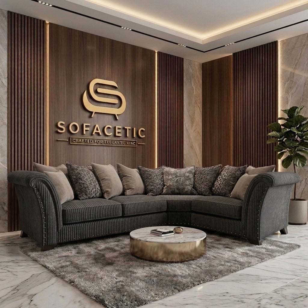 Juxen Jumbo Cord Designer Sofa Set