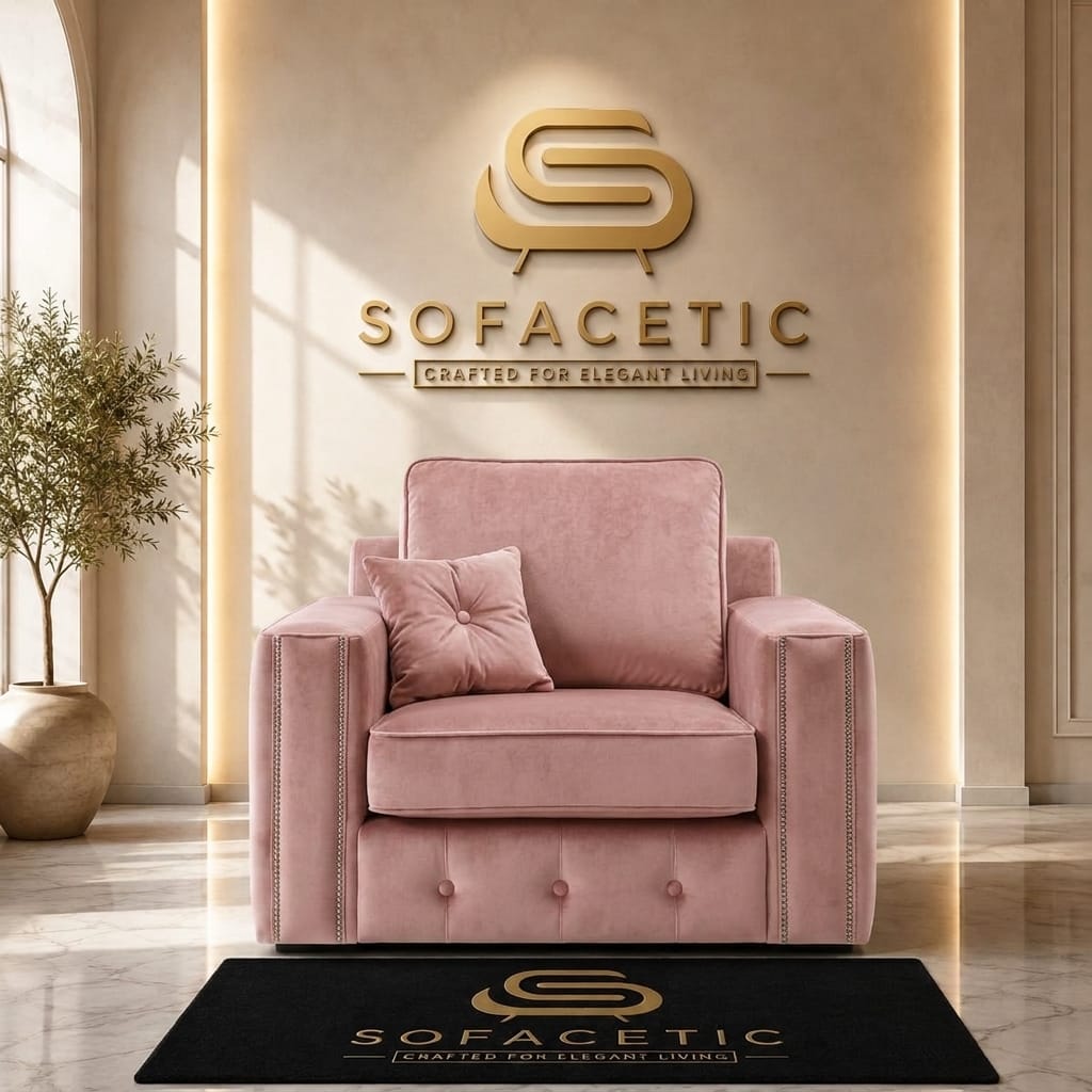 Ruby Alaska Plush velvet Sofa Set
