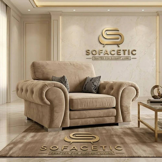 Brixa Plush Velvet Fabric Modern Sofa Set