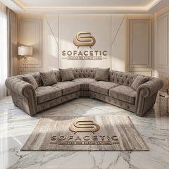 Olympia Chesterfield  Chenile  Sofa Set