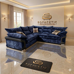 Dino Crushed Velvet Modern Sofa Set