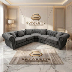 Olympia Chesterfield  Chenile  Sofa Set