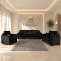Ruby Alaska Crush Velvet  Sofa Set