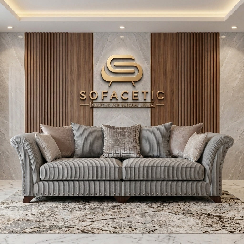 Juxen Jumbo Cord Designer Sofa Set