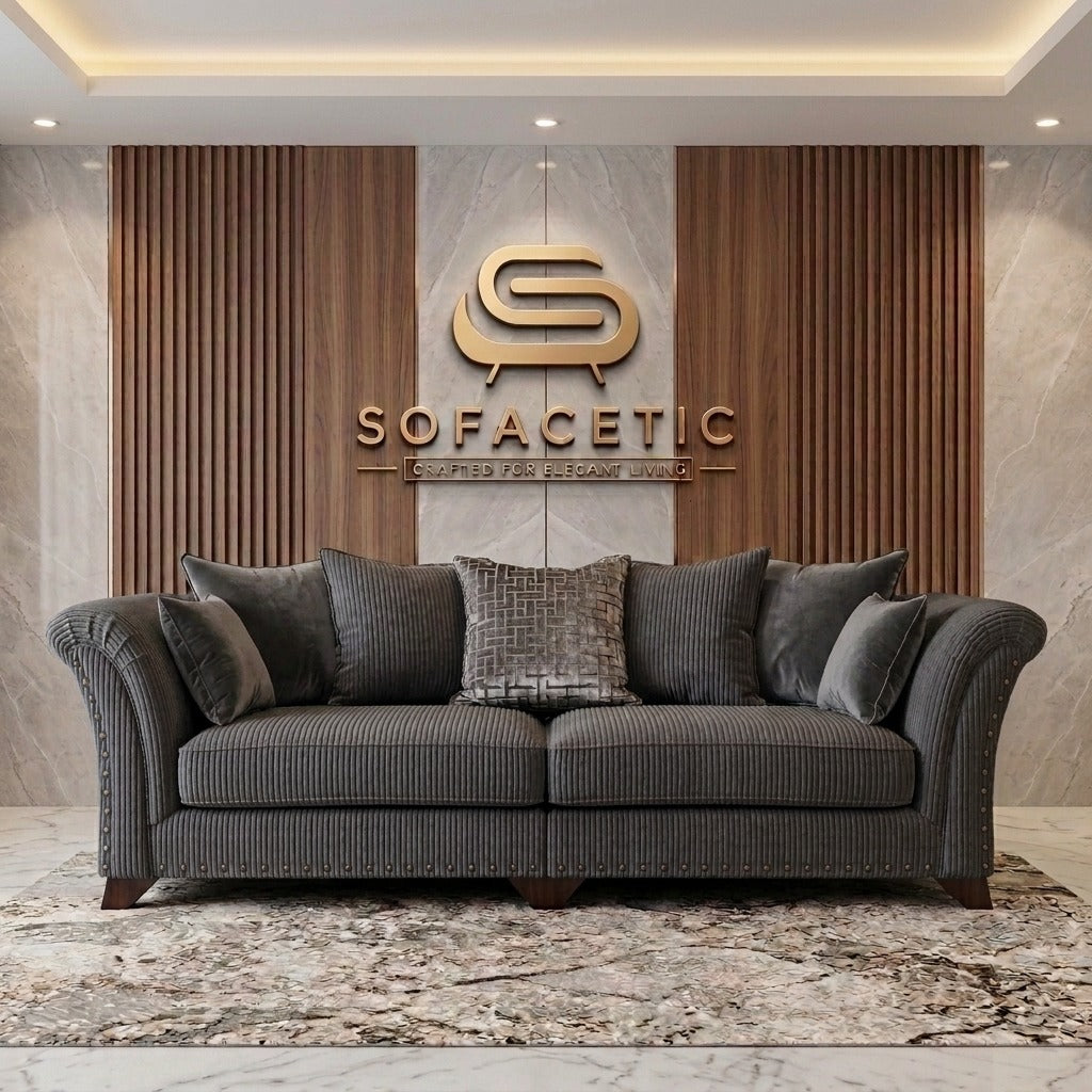 Juxen Jumbo Cord Designer Sofa Set
