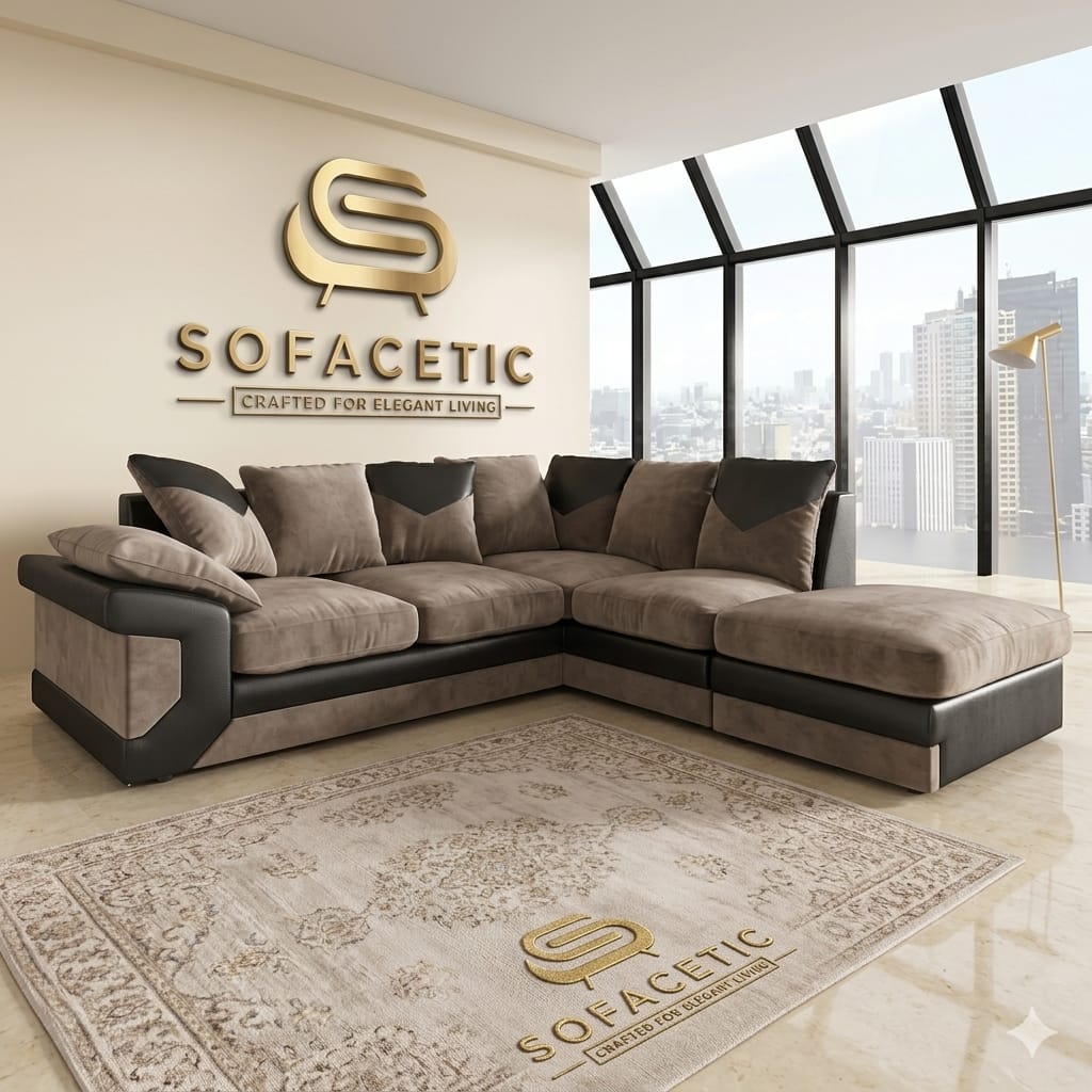Dino Crushed Velvet Modern Sofa Set
