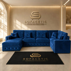 Ruby Alaska Plush velvet Sofa Set