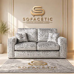 Ruby Alaska Crush Velvet  Sofa Set