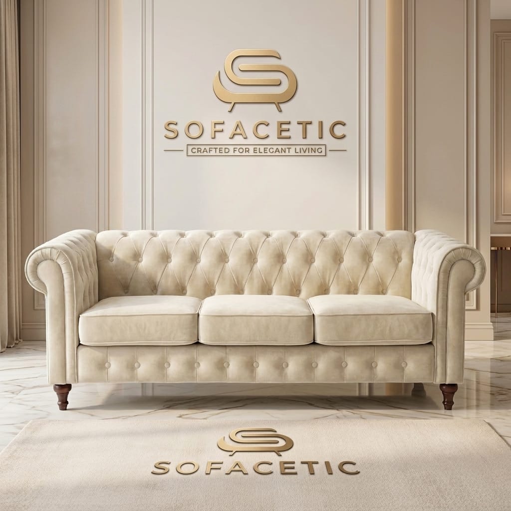 Olympia Chesterfield  Plush velvet Sofa Set