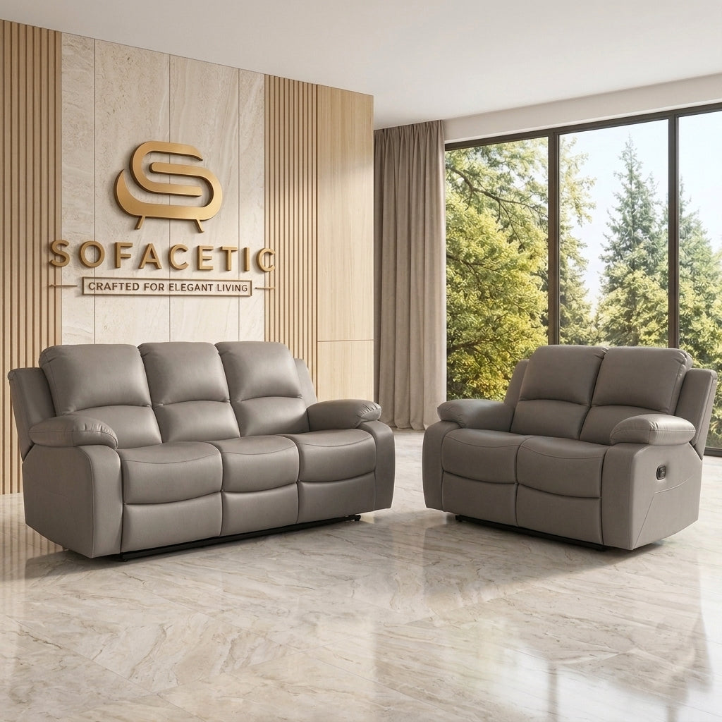 Valencia Entertainer Recliner Sofa Grey Set