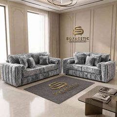 Lilly Crush Velvet Fabric Luxury Sofa Set